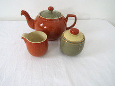 Denby Tea Set Teapot Sugar Bowl And Milk Jug E51