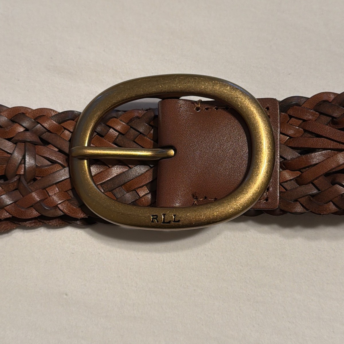 Ralph Lauren Equestrian Leather Brass Belt Womens M Brown Double Buckle Bridle Lauren Ralph Lauren Brown Solid Belts for Women for sale | eBay main image 3