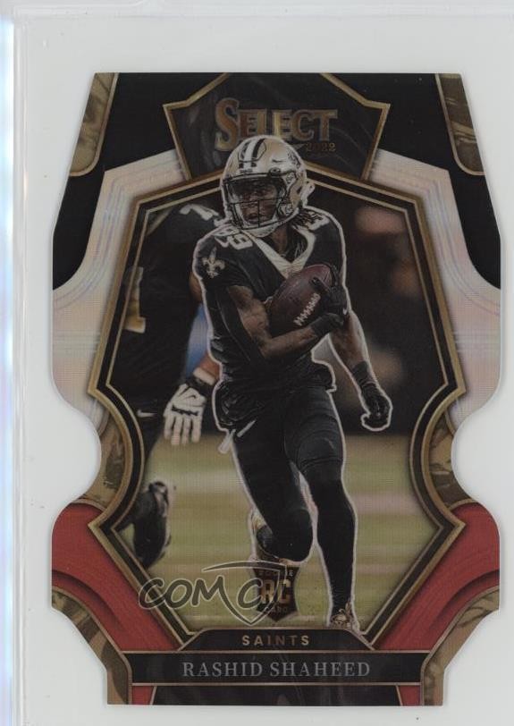 2022 Panini Select Premier Level Black & Red Prizm Die-Cut Rashid Shaheed 14md