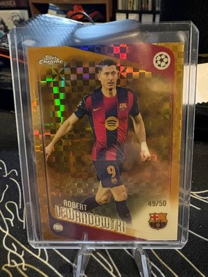 2025-26 Topps Uefa Club Competitions - Robert Lewandowski #54 Gold Checkered /50
