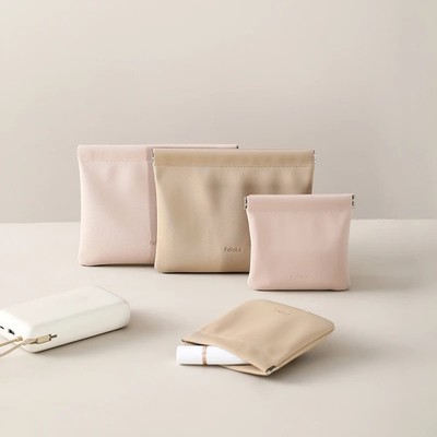 New Arrival Suede Data Cable Storage Bag with Spring Clip Eyeglass Pouch Earphon