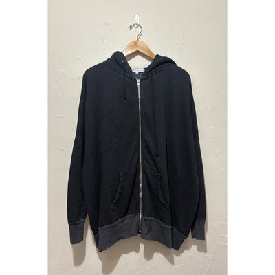 Wildfox charcoal oversized full-zip hooded sweatshirt (medium)
