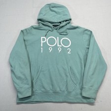 MENS NWT POLO RALPH LAUREN VINTAGE 1992 MINT GREEN HOODIE - XL