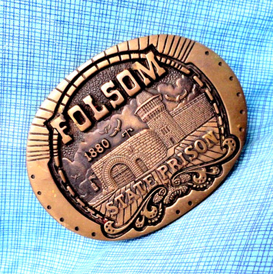 Folsom State Prison Belt Buckle Dept Of Corrections #SE Vtg 80s Pigville .SHY536