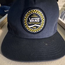 VANS Navy Snapback Hat Men Adjustable Sports Classic Solid Casual