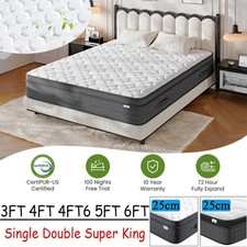 Memory Foam Matress Luxury Sprung Mattress 3ft Single 4ft6 Double 5ft King 6ft!!