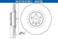 2X Ate Bremsscheibe 24.0134-0120.1 FüR Land Rover