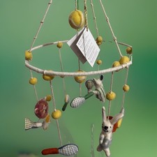 Pehr Classic Game Set Match Tennis Theme Baby Mobile Felted Animals