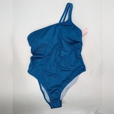 NWT VICTORIA'S SECRET Swimsuit Womens XS Blue One Shoulder Cutout One Piece