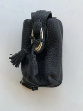 Brighton Black Pebble Grain Leather Credit Card Organizer Wallet Mini Crossbody