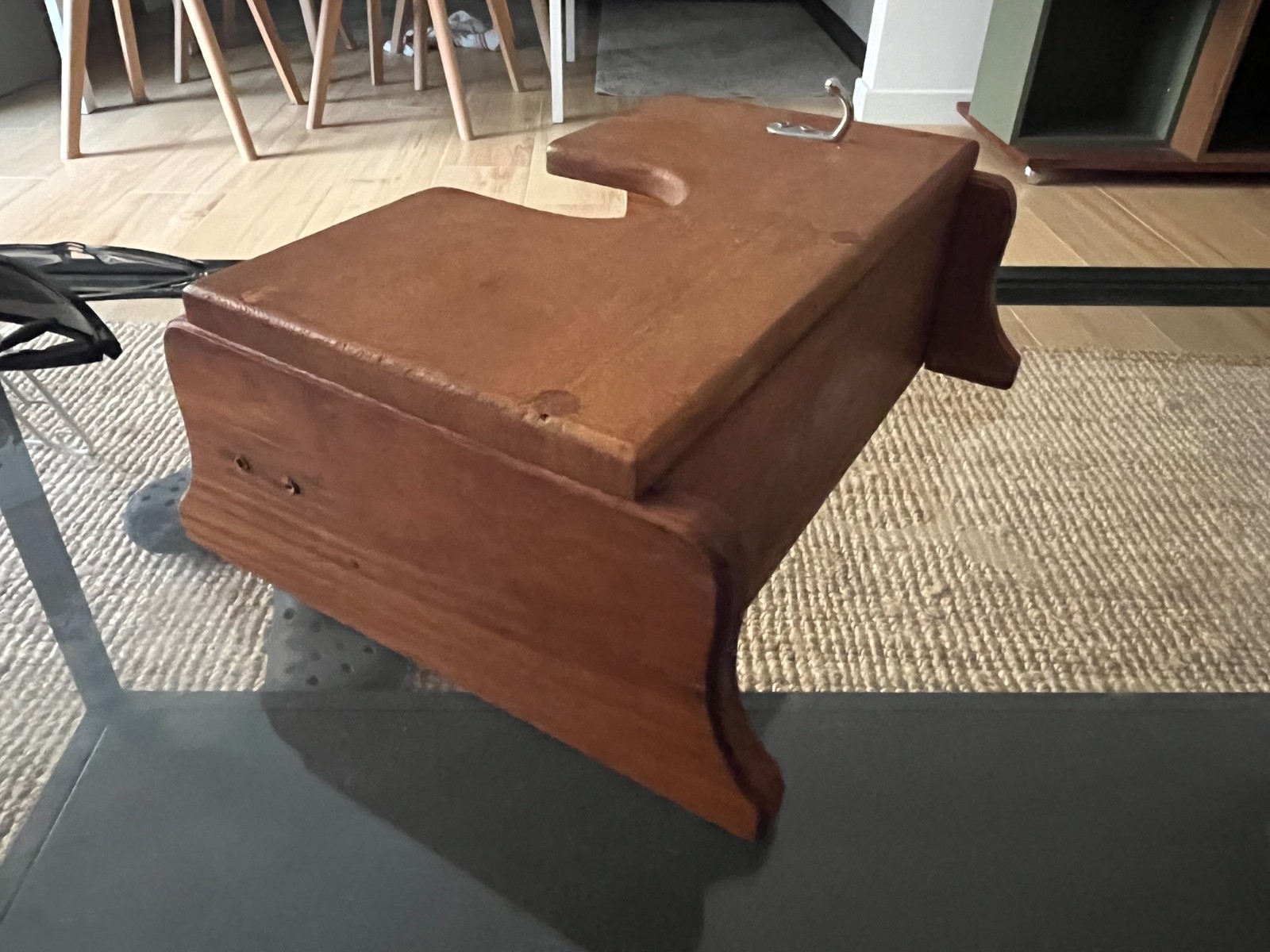 Portabinocolo in teak, usato