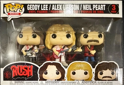 Funko Pop! Rocks Rush Multipack Vinyl Figures Geddy Lee Alex Lifeson Neil Peart