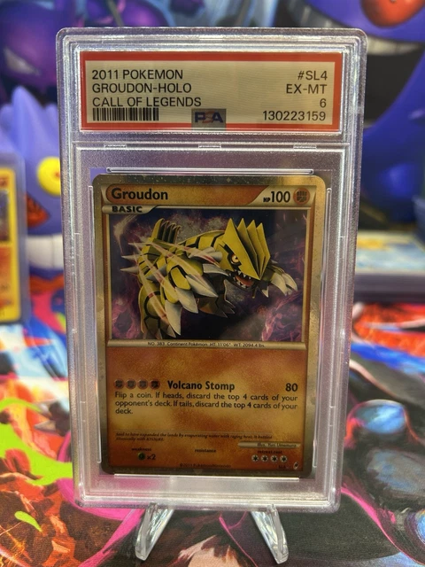 Pokémon Groudon SL4 Shiny Holo Rare Call of Legends PSA 6 New Cert