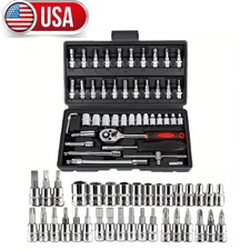 PREMIUM 46pcs set Drive Socket Set Ratchet Wrench Car Tool Kit, Hand Tools Case