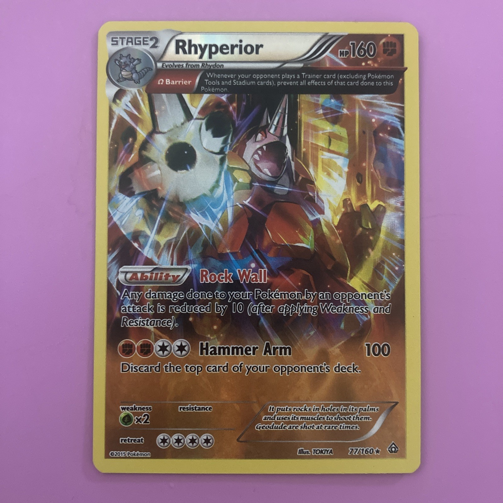 Rhyperior - 77/160 - Full Art Holo Rare - Pokemon XY Primal Clash NM