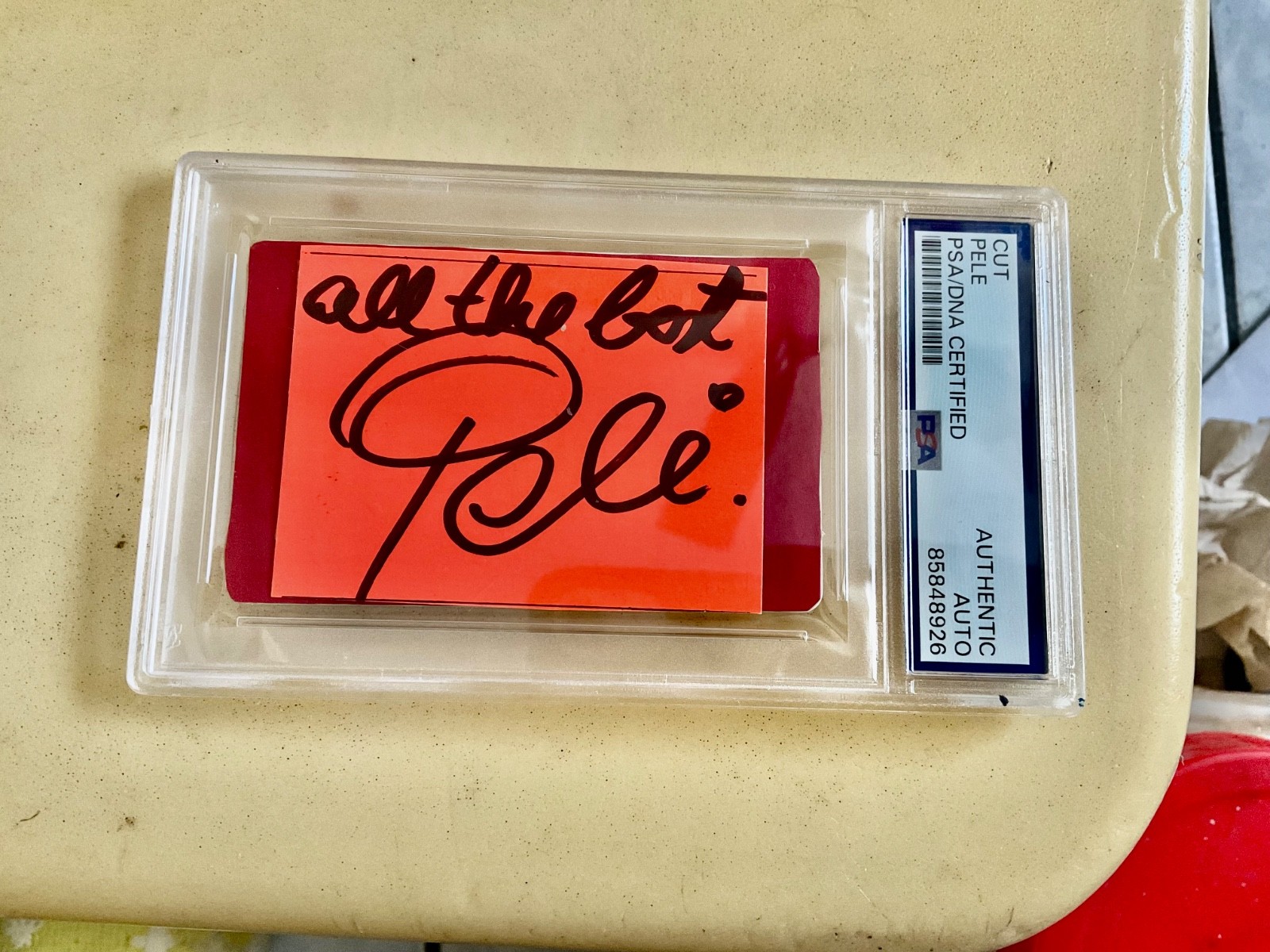 pele wutographed martercaed ndex "x3" psa#85848926 view 2