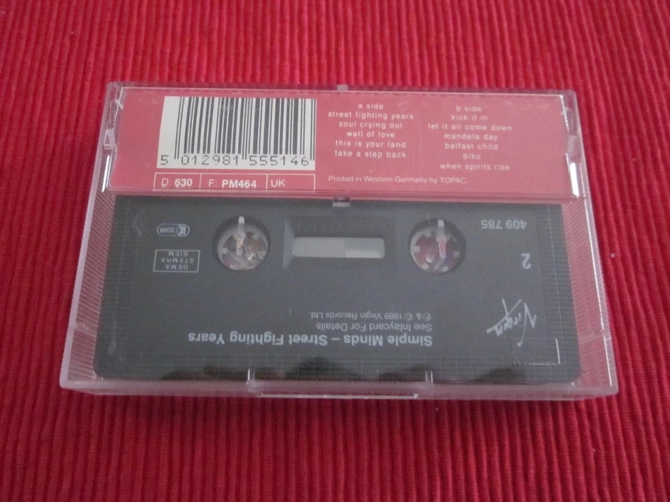 CASSETTE AUDIO K7 SIMPLE MINDS STREET FIGHTING YEARS TAPE - Photo 4/4
