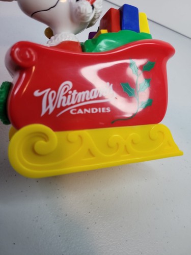 Vintage Snoopy & Woodstock Whitman's Candies slitta natalizia coin bank plastica - Foto 12 di 13