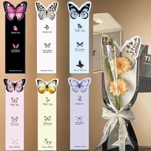 10Pcs Butterfly Flower Wrapping Paper Card Transparent Single Rose Packaging Bag - Afbeelding 5 van 18