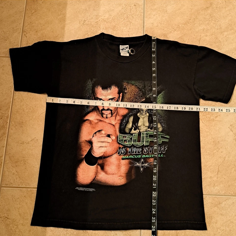 Винтажная футболка 1999 WCW Buff Bagwell с графикой черная размер XL подходит для мужчин среднего размера. - Изображение 2 из 4