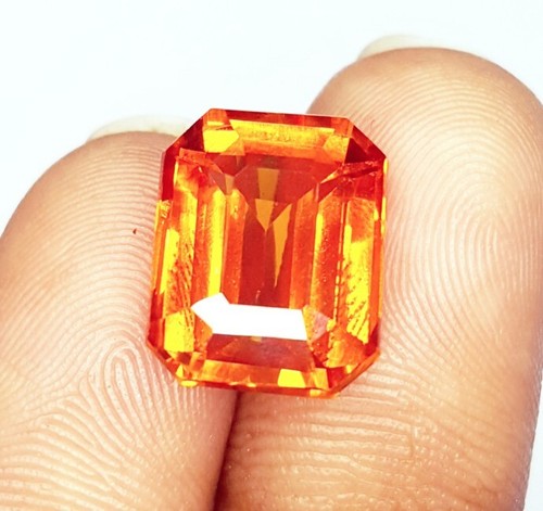 Piedra preciosa suelta zafiro naranja natural Padparadscha esmeralda certificada 10,12 quilates - Imagen 8 de 10
