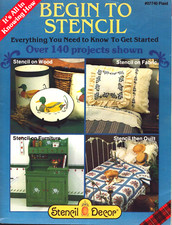 Begin to Stencil 140 Projects Book Wood Fabric Quilt Christmas Instructions