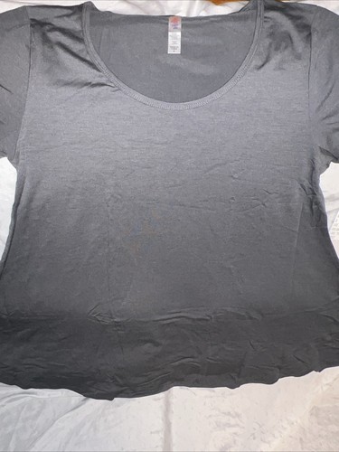 Camisa túnica completa Lularoe Perfect T mediana 12-18 azul liso/gris M nueva retirada ❤️ - Imagen 8 de 12