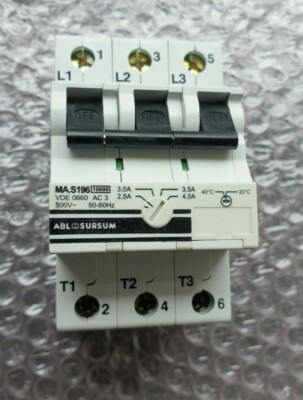 ABL SURSUM MA.S196 500V 3 POLE 2,5A-4,0A CIRCUIT BREAKER (IN31S3B2)