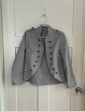 Women  s Blazer Jacket Mock Neck Open Front Casual, Gray, Medium