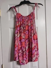 NWT Women's GAP High Neck Tie Shoulder Swing Top Blouse Size S Floral