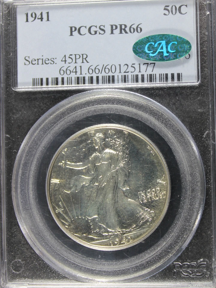 1941 PR66 Walking Liberty Half Dollar, CAC, PCGS 60125177 - Image 3 of 4