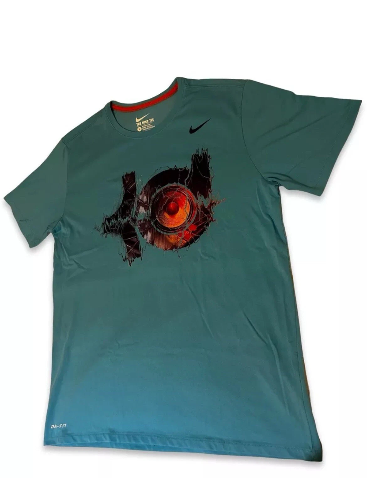 Nike Sports Activewear Dri-Fit Quick Dry Tee, Sea Blue, L (Limited Edition)
