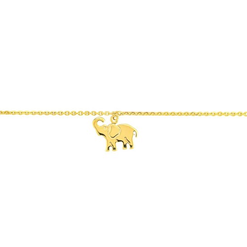 Elephant Anklet Good Luck Charm Solid 14K Real Gold Foot Chain Ankle Bracelet - Picture 3 of 5