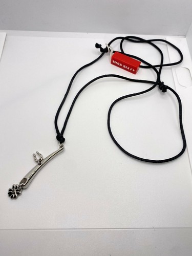 COLLANA DONNA MISS SIXTY CON CIONDOLO IN ACCIAIO E RASO M0214 NUOVO!! -20% OFF - Foto 2 di 3