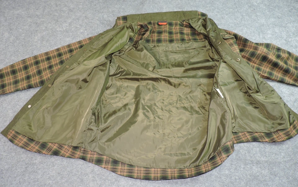 Camisa chamarra bolsillos calentador de manos broches de presión forrados de pana para hombre se adapta a XL Foto 3 de 4