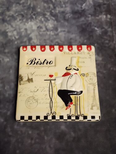 Decor Chef's Break Wall Hanging Art 6" 6" Ceramic 3d Tile Bistro Kitchen