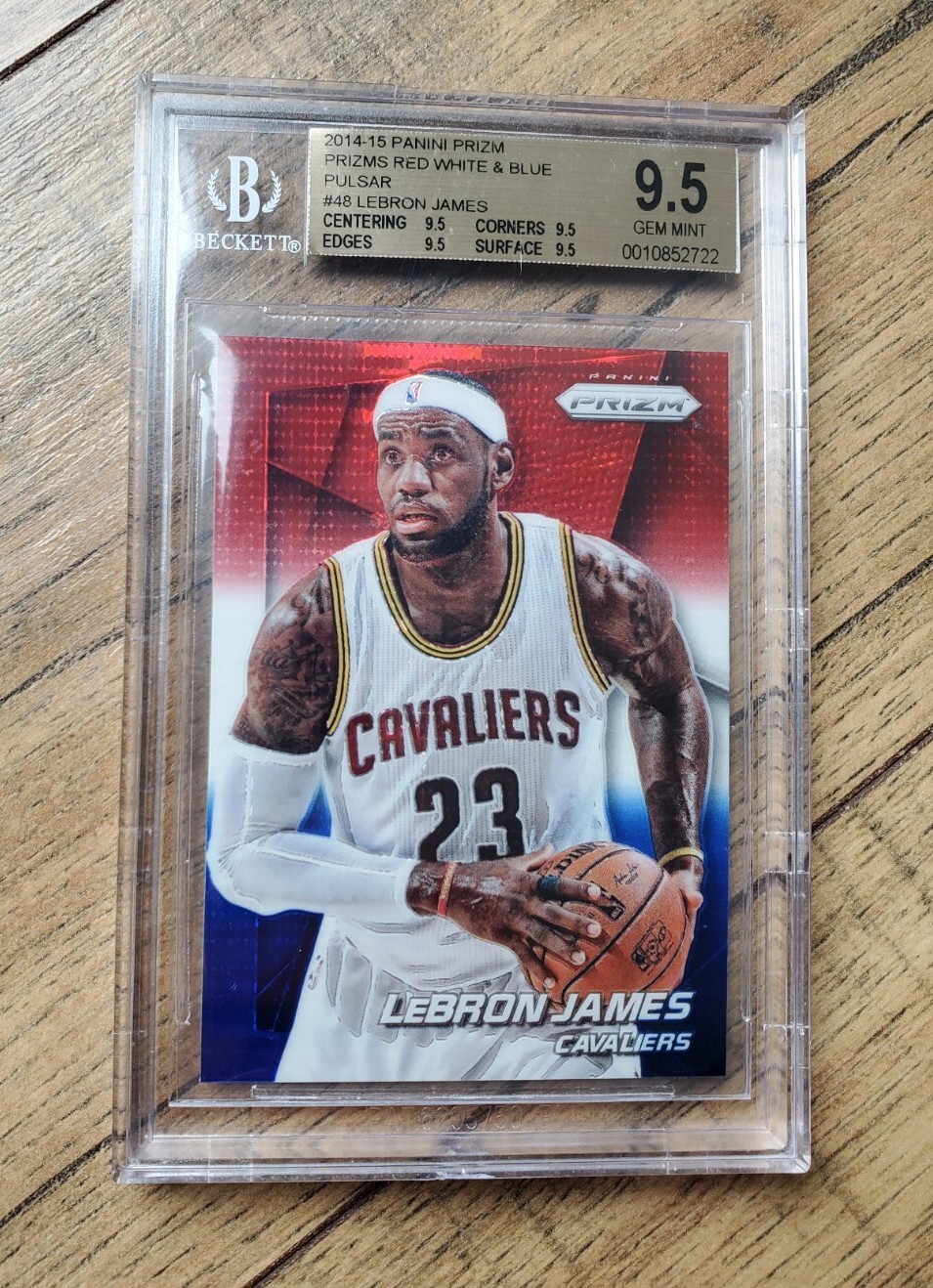 2014 Prizm Lebron James Red White & Blue Pulsar BGS 9.5