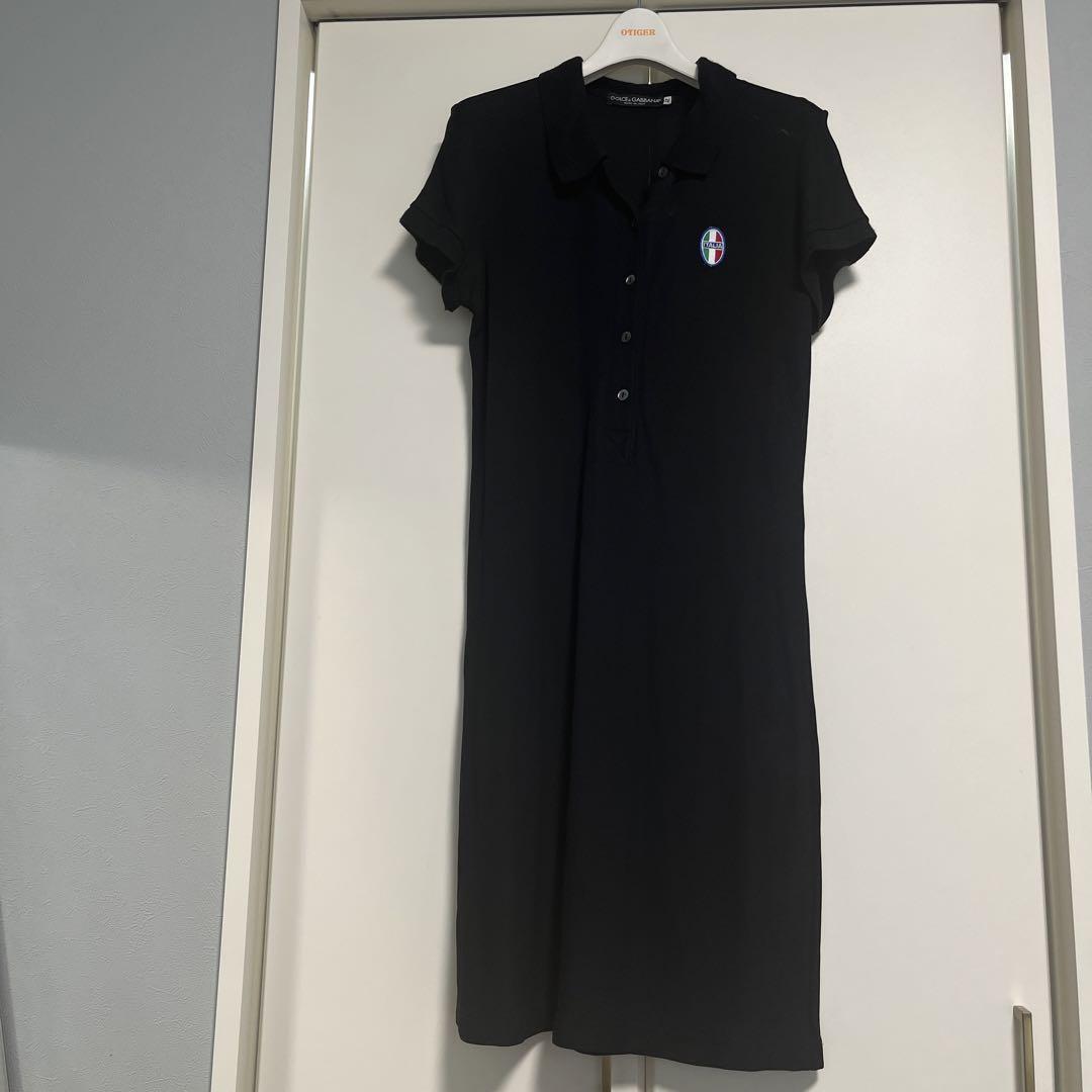 Authentic Dolce & Gabbana One Piece Long Dress Color Black Plain 