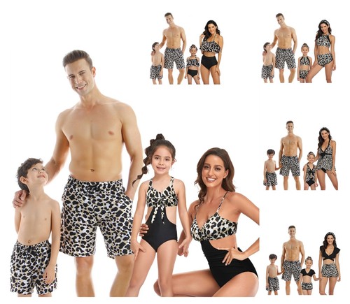 matching leopard bathing suits