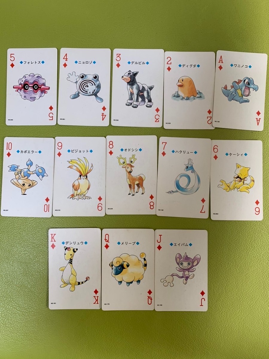 1999 pokemon poker cards 1999 Bicycle Pokémon Mini Playing Cards Green Deck Charizard King of H –  CardFaire main image 1