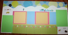 Fourth Grade scrapbook layout pages 2 each 12 x 12 Handmade school photo ready