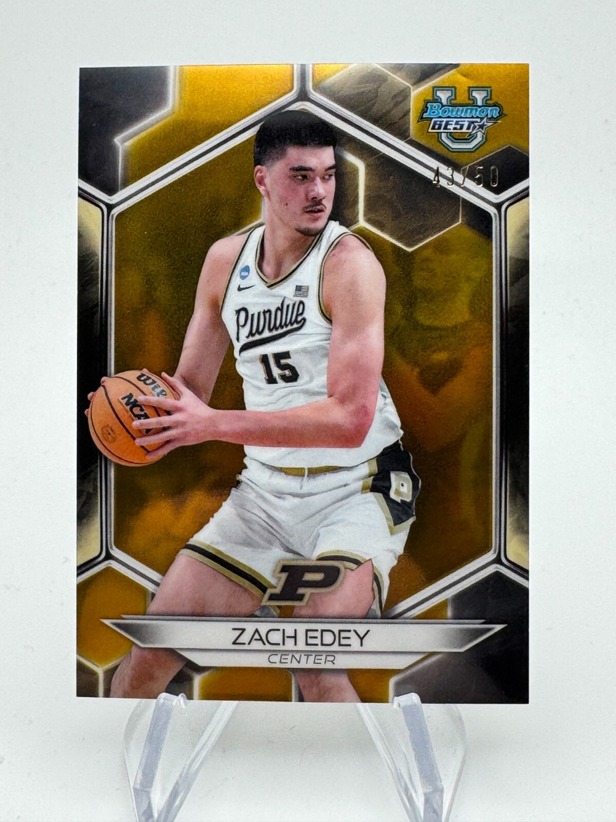 2023 Bowman University's Best ZACH EDEY Gold Refractor Rookie /50 #74 Grizzlies