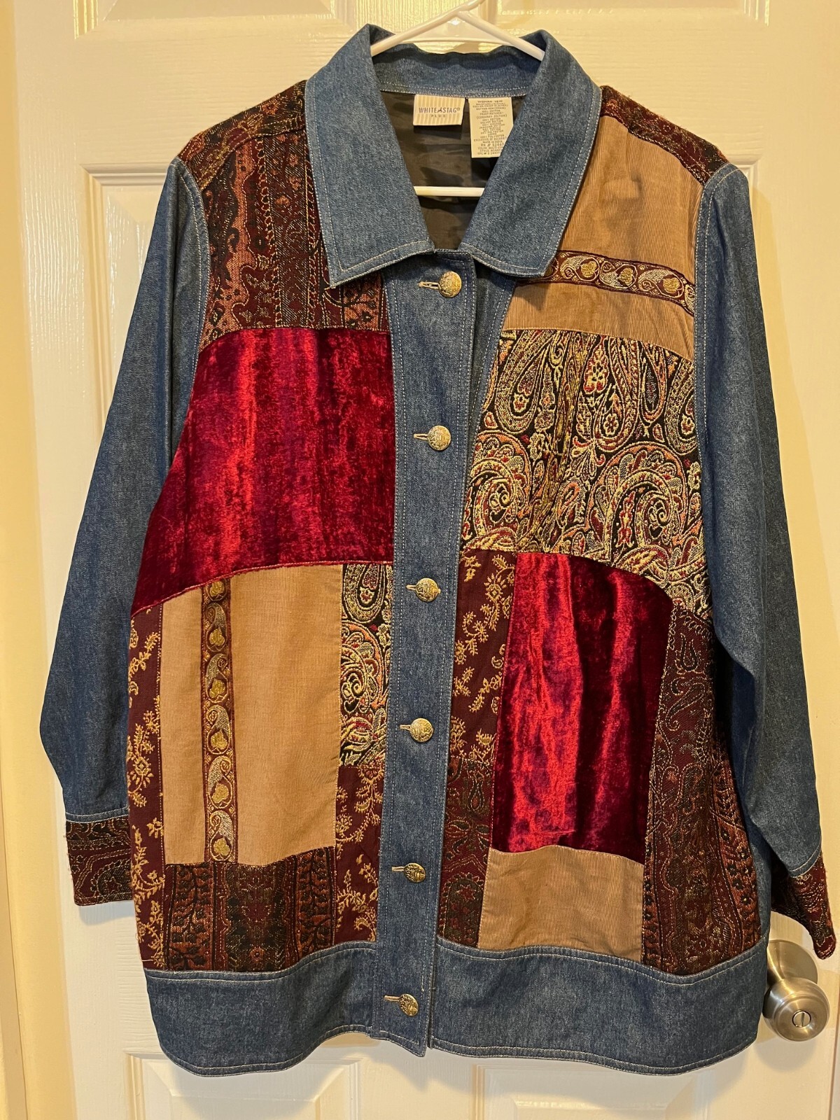 White Stag Plus Size Patchwork Denim Jacket 16W -… - image 1