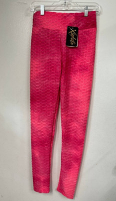 Women's Leggings Anti-Cellulite High Waist Push Up Yoga Pants L/XL Pink
