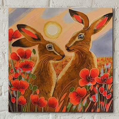 Keramik Bild Fliese ''Sharing Sundown'' von Judith Yates 8'' x 8'' Neu & Originalverpackt