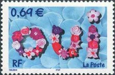 TIMBRE FRANCE N° 3465 (TIMBRE POUR MARIAGE - OUI) - NEUFS** - ANNEE 2002