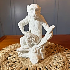 Vintage Serv-Ware Rubel Japan # 619 White Porcelain Monkey original sticker