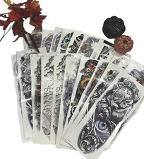 Lot Of 25 Large Arm Sleeve Tattoo Waterproof Temporary Sticker Mens Women Fake