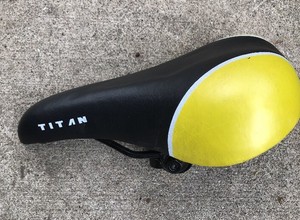 yellow bike saddle