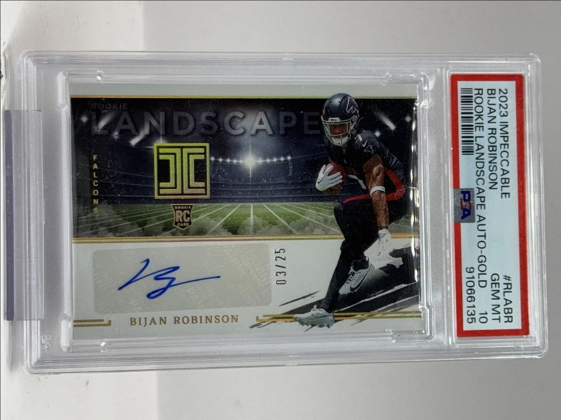 Bijan Robinson Panini Impeccable Rookie Landscape Autographs #RLABR Gold